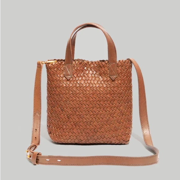 Madewell Handbags - Madewell The Small Transport Crossbody in Woven Leather